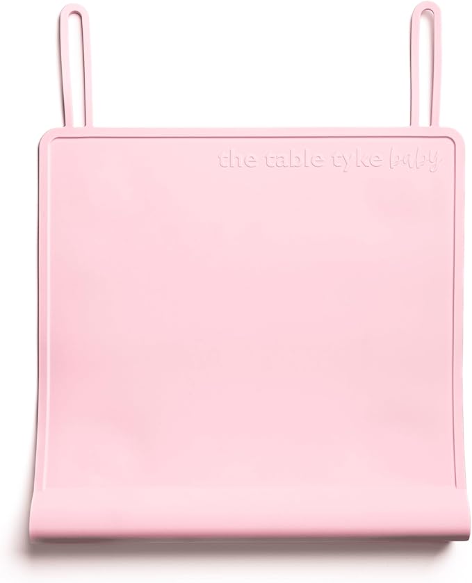 Silicone Suction Placemat | Teething Edge Bumper/Spill Stopper | Dishwasher Safe, Travel Ready, Fits Highchairs | Suction Cup Activity Mat for Babies & Toddlers | BPA Free (Ballet Pink)