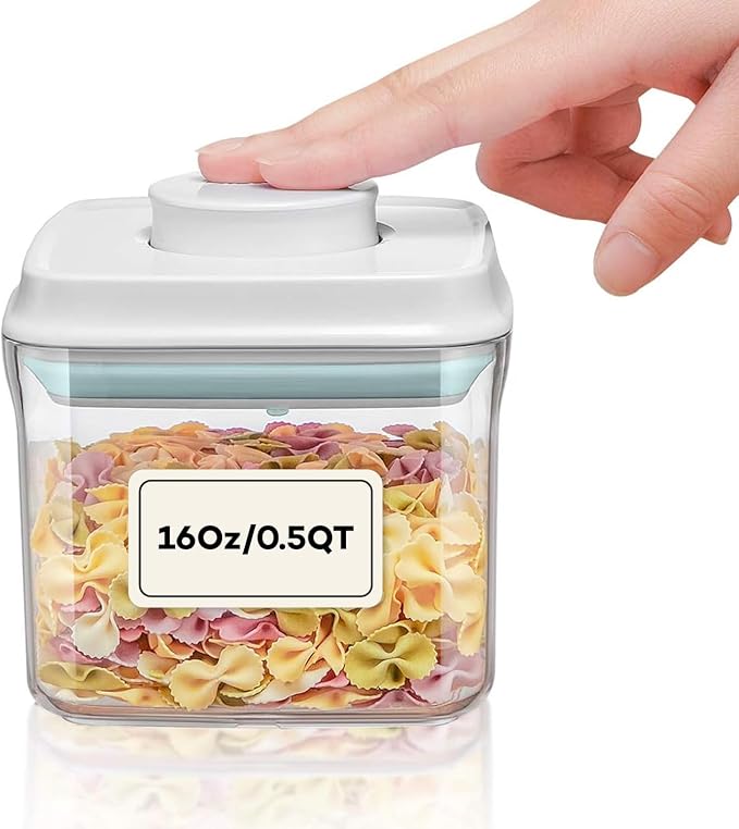 Bop Top Airtight Food Storage Containers | Pop-Top Lid | 2 Cups / 16 Oz | kitchen canister set, for flour, sugar, snacks, pasta, baking
