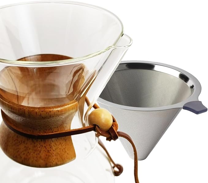 subjectthree Camping Pour Over Coffee Maker Kit 8 Cup (28 Ounce) | Drip coffee carafe with 304 Stainless Filter, Borosilicate glass, Easy clean & use for home kitchen, office, cafe, camping