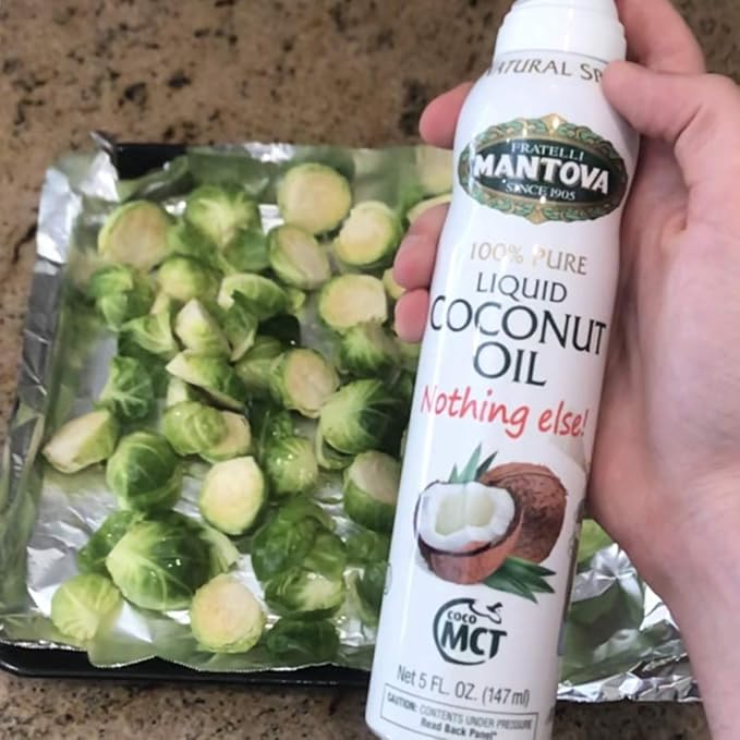 Mantova Coconut Oil Spray, 100% Pure Cooking Oil, Ideal for Healthy Keto Snacks, Baking, Grilling, and Seasoning - Versatile Dispenser for Spray, Drip, or Stream with No Waste, 5 oz