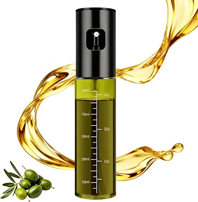 Oil Sprayer for Cooking, Light-Proof Olive Oil Sprayer Mister with Scale, 100ml Olive Oil Spray Bottle, Air Fryer Vegetable Vinegar Oil Portable Mini Kitchen Gadgets for Baking, Salad, Grilling, BBQ