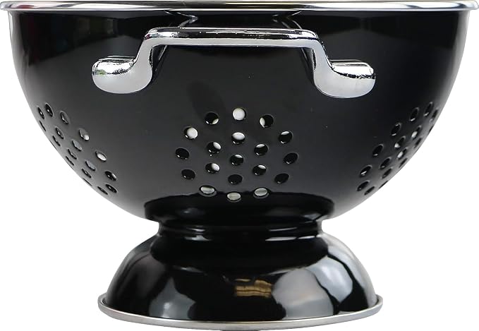 Calypso Basics by Reston Lloyd Powder Coated Enameled Colander, 1 Quart, Black