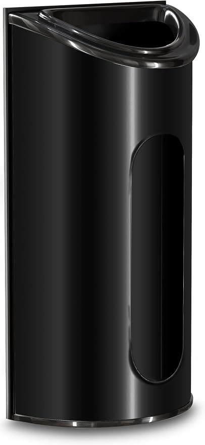 Utopia Kitchen Wall-Mounted Stainless Steel Grocery Bag Holder, Black | Space-Saving Plastic Bag Holder for Kitchen, Pantry or Cabinet, Reusable Plastic Bag Organizer