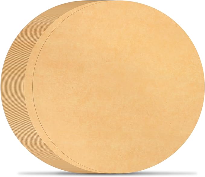 BYKITCHEN 12 Inch Parchment Paper Rounds, Non Stick Parchment Paper for Baking, Round Pizza Paper for Pizza Maker, Pizza Pan, Tortilla Press, Quesadilla Maker, Cake Pan and More(Set of 100)