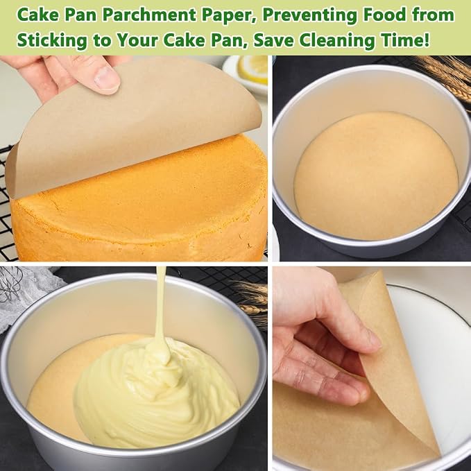 BOYAN 7 Inch Parchment Paper Rounds, Set of 220, Hamburger Patty Paper/Burger Press Paper, Non Stick Small Pre-cut Round Parchment Paper for Cake Pan, Springform Pan, Burger Patty Maker and More