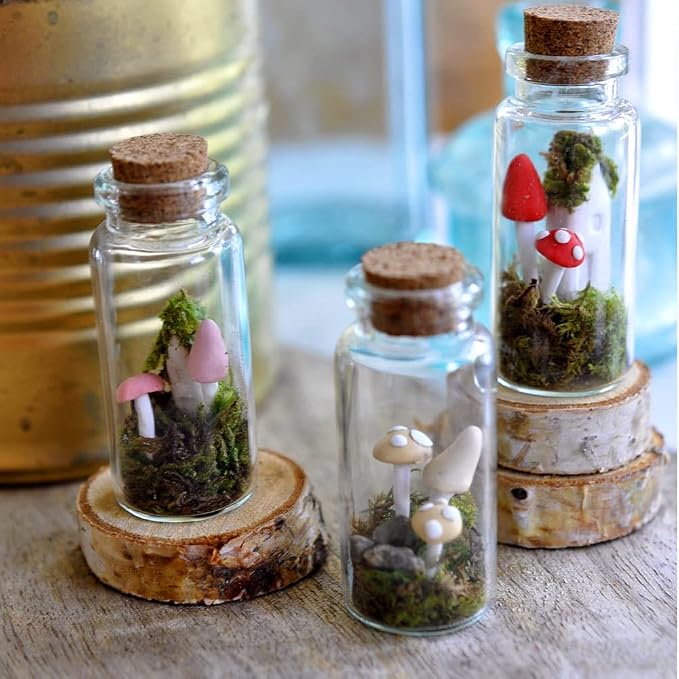 OurWarm 32PCS 40ml Small Glass Bottles with Cork Lids, Mini Jars Glass Vials with Wooden Corks Tags & Twines, Small Potion Message Bottles for Birthday Wedding Baby Shower DIY Crafts Gift Party Favors