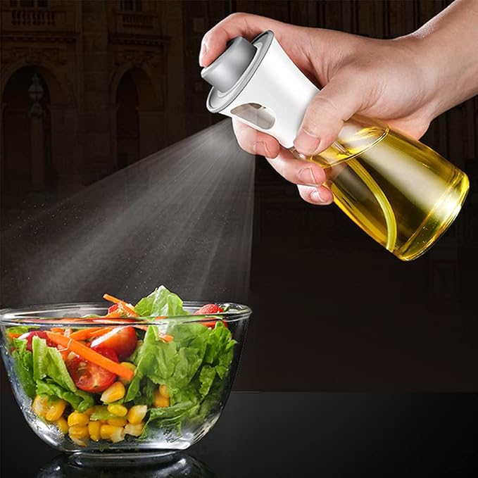 Oil Sprayer for Cooking, 6.09oz/180ml Glass Oil Dispenser Bottle Spray Lemon Juice Sprayer forSalad, Baking, Cleaning, Plants(blue)