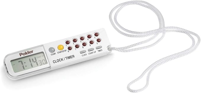 Polder Combination Clock, Timer and Stopwatch with Large, Easy-to-Read Digital Display, White