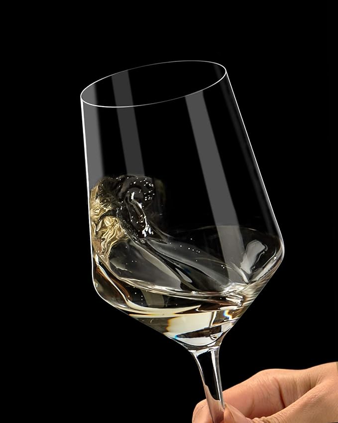 OJA Wine Glasses Set, Crystal Red Hand Blown Wine Glass, Set of 2, 15 oz | Long Stem, Thin Rim, Premium, Perfect for Red or White, Daily Use, Unique Wedding Anniversary or Birthday Gift
