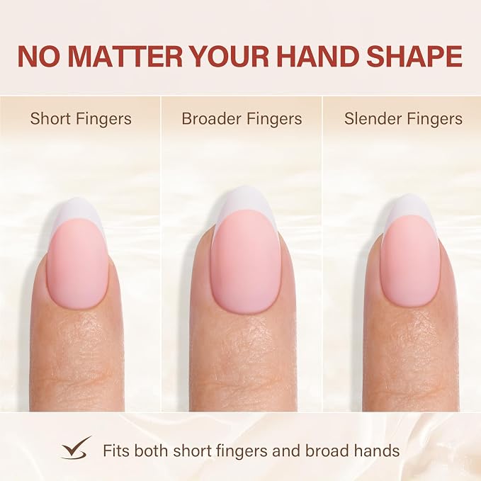 AILLSA French Tip Nails Press On Nails 5 Colors For Nail Art DIY Extension | French Tip Press On Nails Short Almon No Need to File 3 in 1 Acrylic False Nails Gifts For Women 15 Sizes 150 Pcs