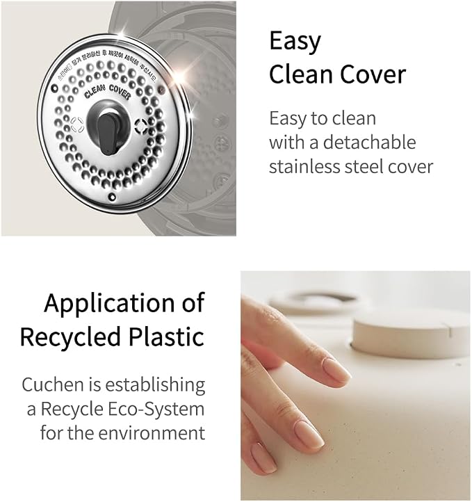 Cuchen 6-Cup Premium IH Pressure Rice Cooker with 304Ti Stainless Steel Inner Pot, Dual High/Non-Pressure Modes, Voice Guide & Auto Steam Clean, White (CRH-TWS0610PWUS)