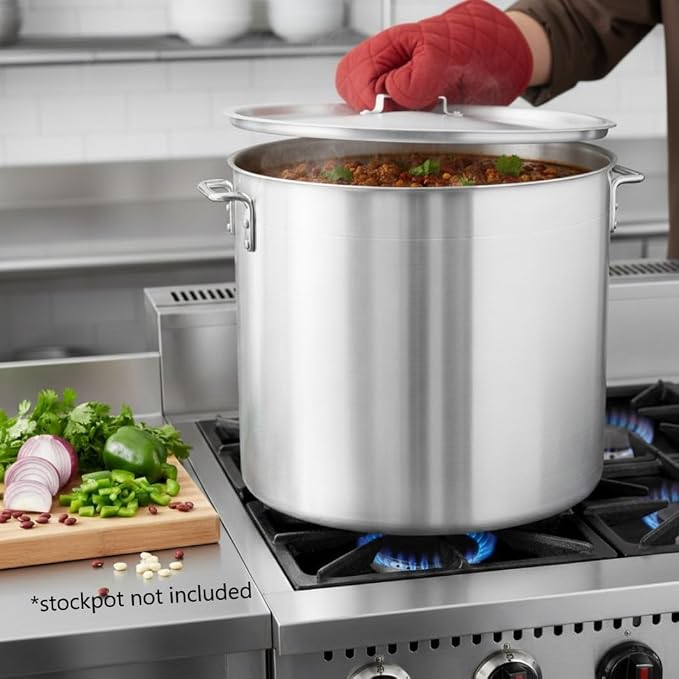TrueCraftware- 100 qt. Aluminum Stock Pot Lid 20-5/8" x 1-1/4" 1.8mm Thickness- Multipurpose Pot Cover Cookware for Pasta Soup Pots Large Stockpot Lid Stew Simmering Pot Dishwasher Safe