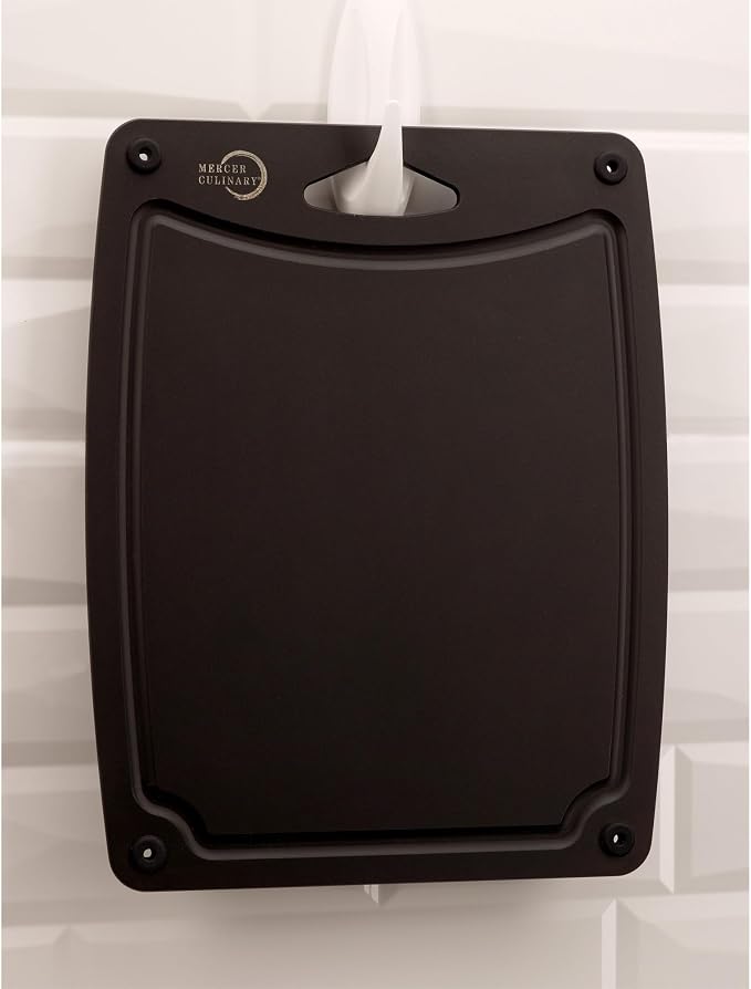 Mercer Culinary Composite Cutting Board-11 3/4" X 9 1/4", with Non Slip Feet and Juice Groove - Black