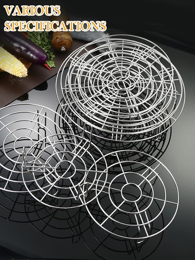 Round Cooling Rack for Steaming with Legs Dia 7.1" Heavy Duty Stainless Steel Steamer Rack Grilling Rack Canning Rack Cooling Rack for Baking Canning Cooking (Height 1.8",7.1"/18cm)