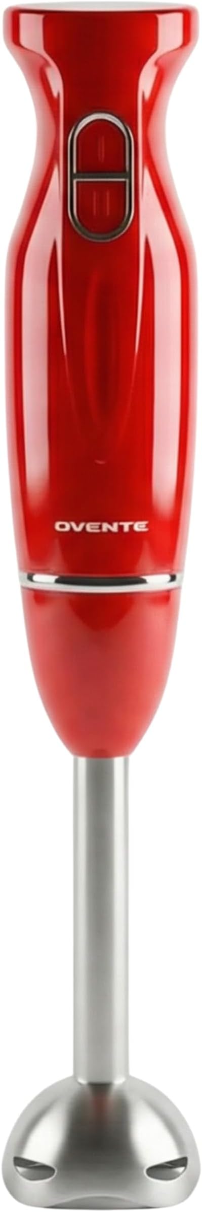 OVENTE Electric Corded Hand Blender, 300W with 2 Mixing Speeds Red HS560R | Handheld Immersion Stick Mixer with Stainless Steel Blades for Smoothies, Purees & Baby Food