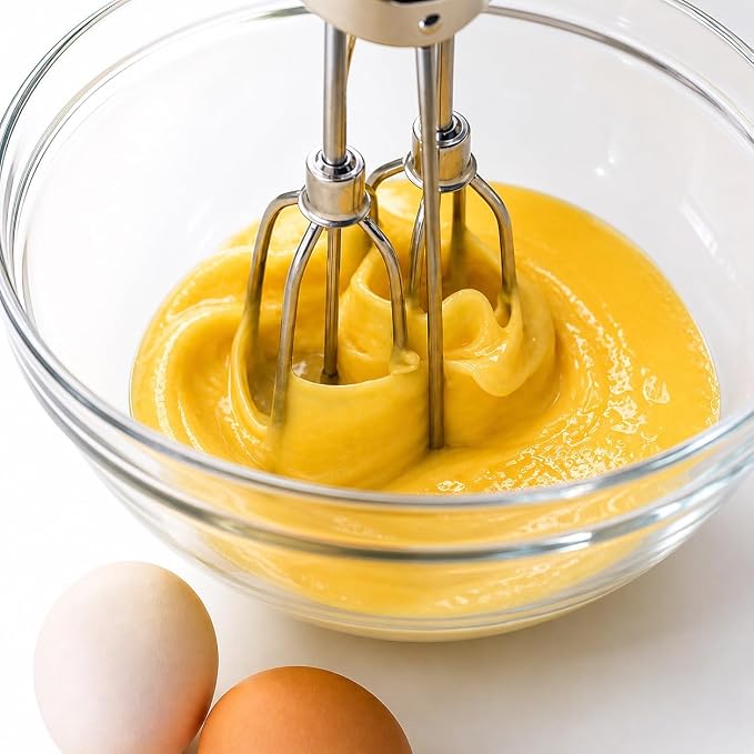 Stainless Steel Hand Crank Egg Beater, Manual Mixer with Dual Whisk for Butter, Cream & Batter