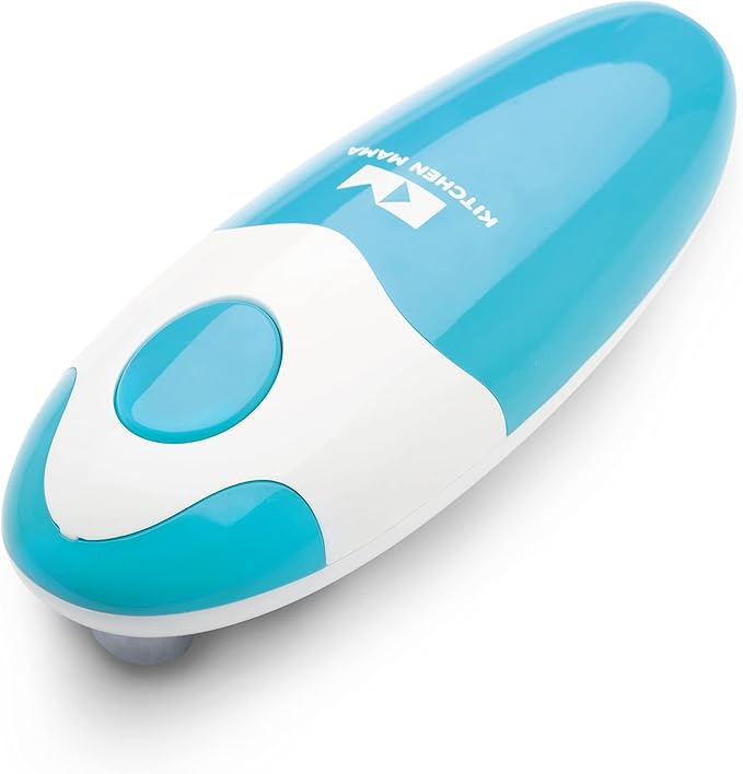 Kitchen Mama Auto Electric Can Opener, Sky Blue | Automatic, Hands Free, Smooth Edge, Food-Safe, Battery Operated