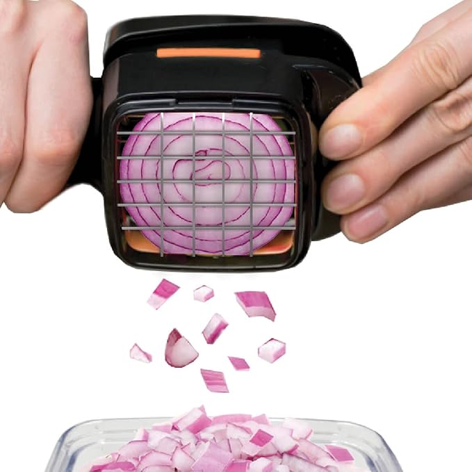 NUTRI CHOPPER Handheld Vegetable & Fruit Chopper, Manual Kitchen Slicer for Onions, Garlic & Potatoes, Compact & Portable