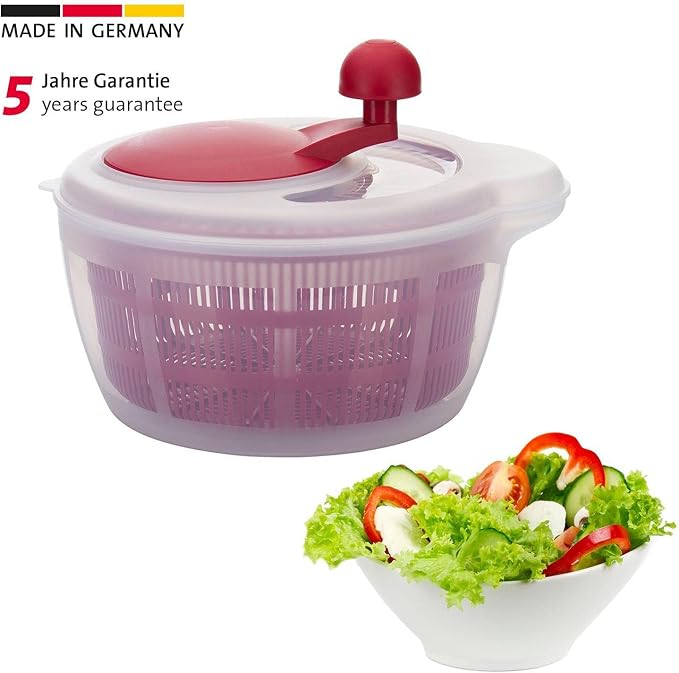 Westmark Germany Vegetable and Salad Spinner with Pouring Spout (Red/Clear)
