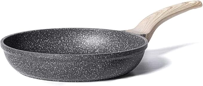 CAROTE 10 inch Non Stick Black Frying Pan Skillet, PFOA-Free | Healthy Non Toxic Granite Kitchen Cookware, All Stovetops Compatible Skillet with Heat-Resistant Handle, Easy to Clean