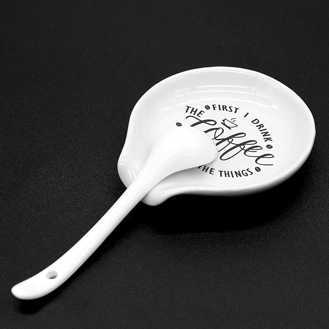 Littlefa Coffee Spoon Rest-Coffee Spoon Holder-Coffee Bar Accessories | Funny Ceramic Coffee Spoon Rest for Coffee Bar Accessories Essentials, Coffee Lovers Gifts