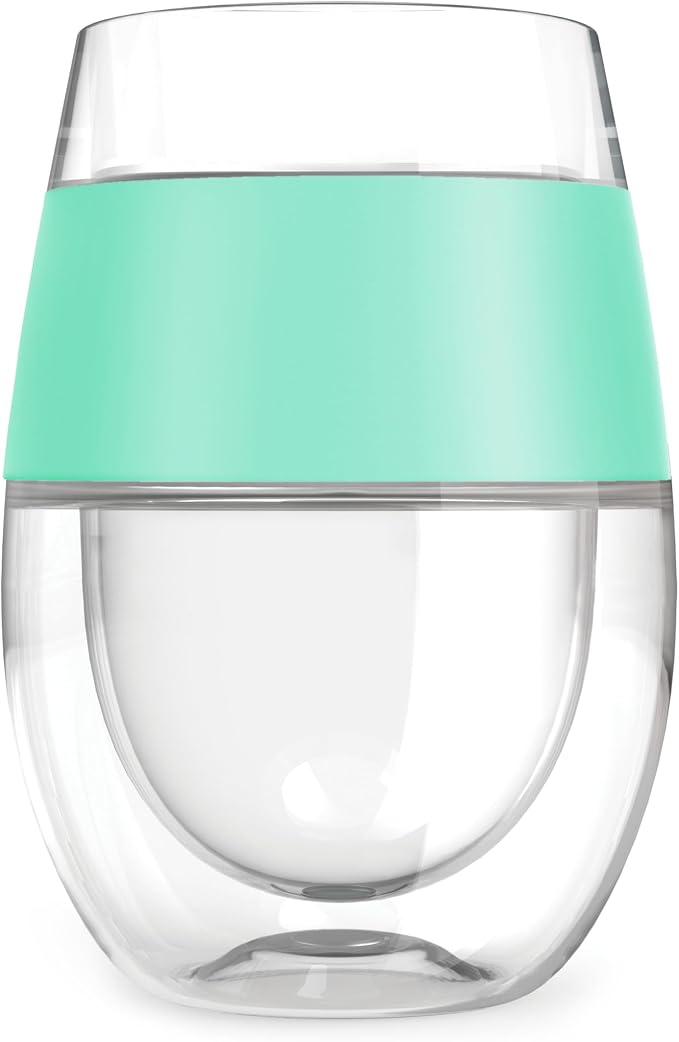 Host Freeze Plastic Wine Glasses for Red and White Wines, Gifts for Mom, Gifts for Women, Double Wall Insulated Wine Cooling Cups, Freezable Drink Chilling Tumblers, 8.5 oz, Set of 4, Assorted Colors