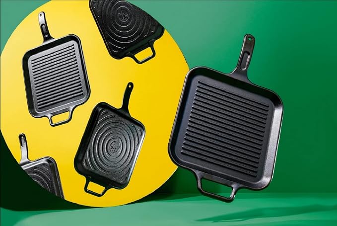 Lodge BOLD 12 Inch Seasoned Cast Iron Grill Pan; Design-Forward Cookware