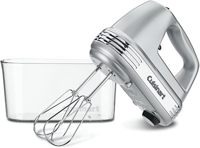 Cuisinart HM-90BCS Power Advantage Plus 9-Speed Handheld Mixer with Storage Case, Brushed Chrome & Set of 3 Fine Mesh Stainless Steel Strainers