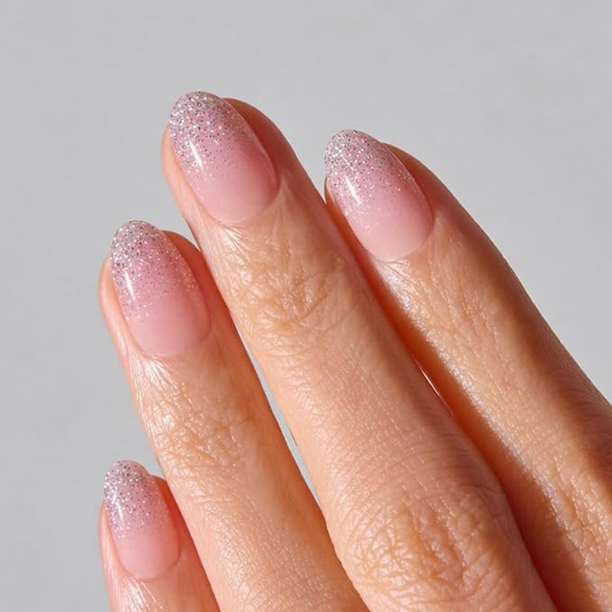 ohora Gel Press On Nails (Fairy Dust) | Short Oval, Glitter Ombre | 100% Real Gel, No UV Lamp, No Glue, Non-Toxic | 15 Sizes, 30 Tips | 14-Day Waterproof, Beginner Friendly | Salon-Quality, 100% Real Gel, No UV Lamp, No Glue, Non-Toxic | 15 Sizes, 30 T...