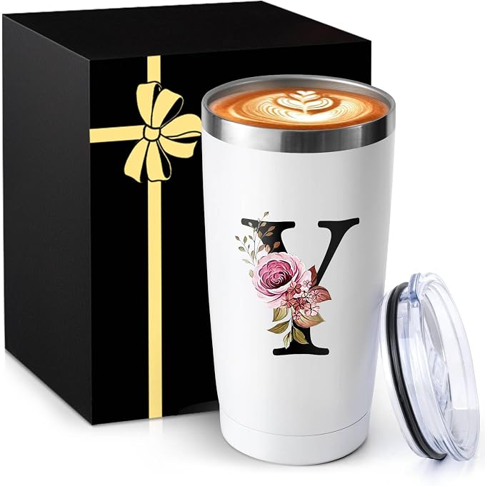 MNZZ 20 Oz Insulated Coffee Cup with Lid Car Tumbler Travel Mug Women Teacher Female Male Best New Appreciation Thank you Favorite Good Goodbye Retirement Friends Social Bestie Work Monogrammed Gift