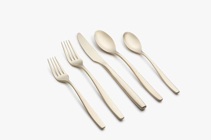 Cambridge Silversmiths Averie Black Satin 20-Piece Flatware Set, Service for 4