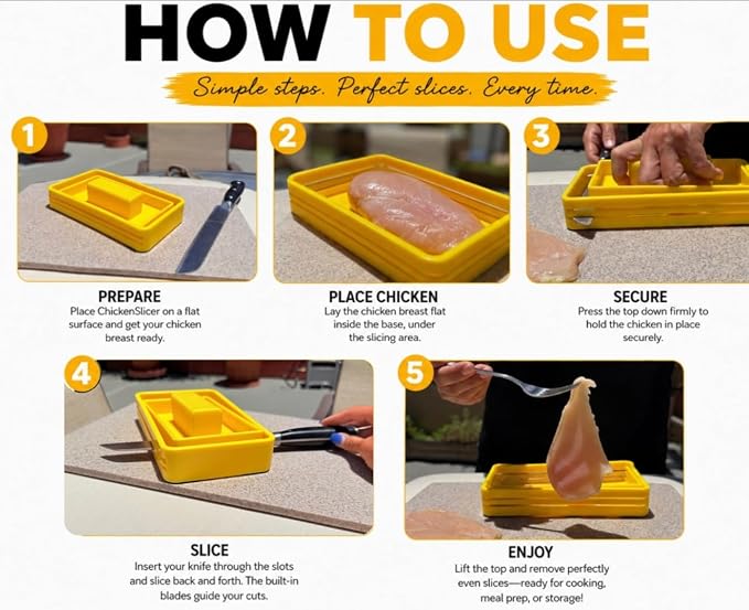 for Chicken Breast & Chicken Cutlets – Chicken Cutter, Meat Slicer, Kitchen Tool, Mandoline Slicer, Chicken Shredder for Organic Chicken Breast – Kitchen Gadgets Best Sellers 2025