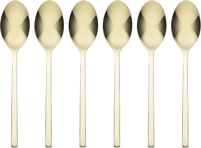 Oneida Allay Champagne Gold Teaspoons Silverware Set for 6, Flatware | pvd champagne gold finish | dishwasher safe | cutlery set, utensil set, rust resistant, kitchen gifts for women