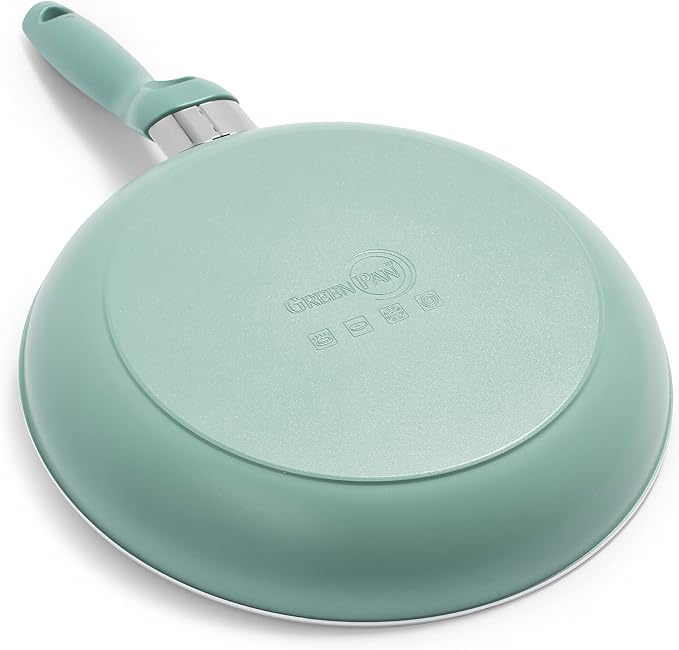 GreenPan Rio Healthy Ceramic Nonstick 8" and 10" Frying Pan Skillet Set, PFAS-Free, Dishwasher Safe, Turquoise