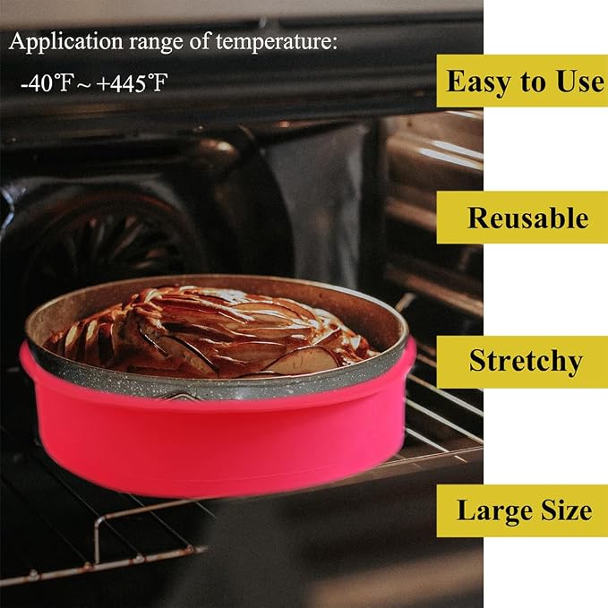 Springform Pan Protector for 9 inch, 9.5 inch Round Springform Pan Silicone Cheesecake Water Bath Sleeve Waterproof Cheesecake Baking Accessories | Leakproof Springform Pan Protector, Cheesecake Baking Accessories