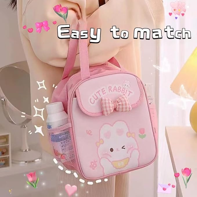 Kawaii Bento Box, Leakproof Lunch Box with Bag & Tableware
