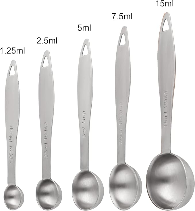 Measuring Cups and Spoons, 12 Piece Metric & US 18/8 Stainless Steel Measuring Cup and Spoon Set, Dry Metal Measuring Cups Spoons & Leveler & Measure Equivalents for Kitchen & Baking