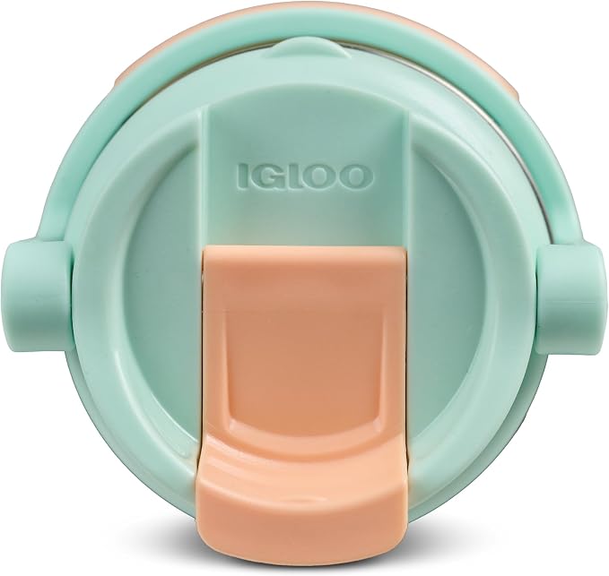 Igloo, 16 oz FlipNSip Tumbler, Reusable Travel Mug, Stainless Steel Insulated Hydration Cup for Hot & Cold Beverages, Seafoam