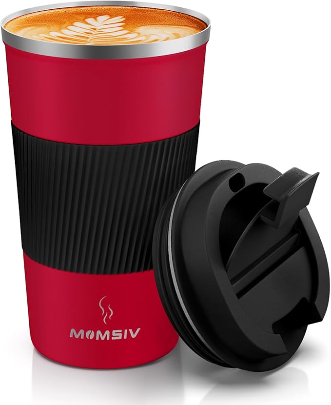 MOMSIV 17oz Travel Coffee Mug, Insulated Coffee Cup with Leakproof Lid | 6-Hour Heat Retention, 360°Leak proof, Vacuum Stainless Steel Double Walled, BPA-free, Reusable And To Go Coffee Mug