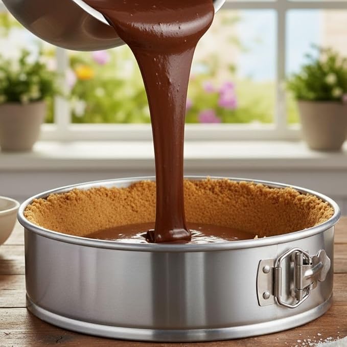 Soro Essentials- 10'' x 3'' Deep Aluminum Round Spring Form Pan- Leak Proof Cheesecake Pan Spring Form Pans with Removable Bottom and Quick Release Latch for Baking Cheesecake Cakes