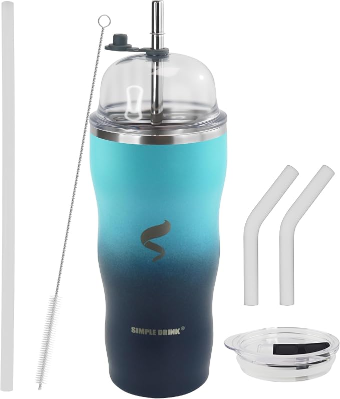 20 oz Insulated Tumbler, Straw and Flat Lids,green black | 18/8 stainless steel, double-wall vacuum insulation, BPA-free materials, reusable straw, for everyday hot and cold drinks.
