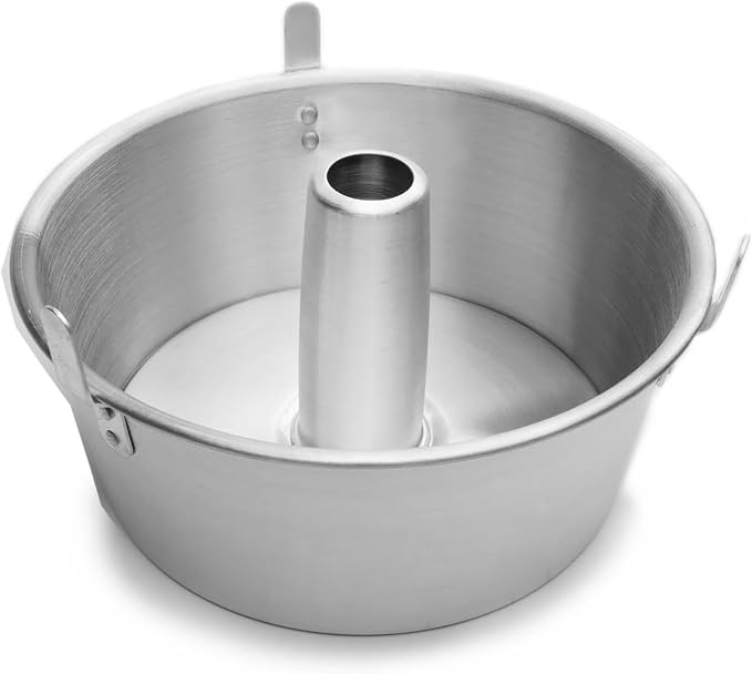 Fox Run Angel Food Cake Pan, Removable Bottom Aluminum 9.75" Reinforced Pan | Bake Bundt Cakes & Angel Food Cakes | Tube Cake Pan With Cooling Feet | Consistent Results | Kitchen Essential Baking Pan