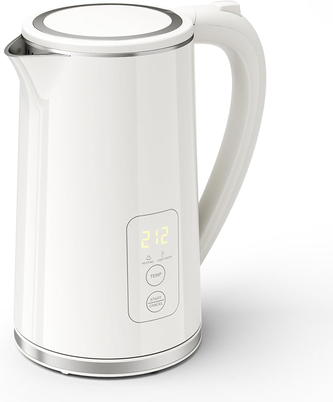 Electric Tea Kettle 1.7L Larger Design Temperature Control Electric Kettle | 4H Keep Warm Water Boiler with 6 Presets, LED Screen Electric Kettles for Boiling Water, Boil-Dry Protection, BPA Free