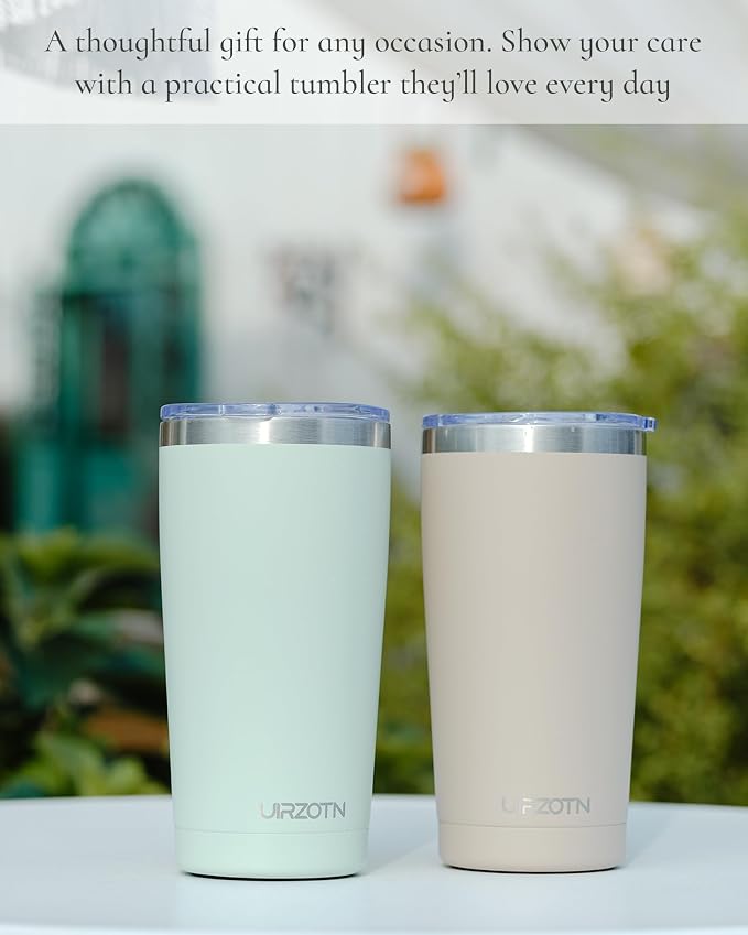 20oz Travel Coffee Tumbler with 2 Lids and Straw, Stainless Steel | Double Wall Vacuum Insulated Tumbler, Coffee Mug for Hot & Cold Drinks, Fits Most Car Cup Holders,Periwinkle