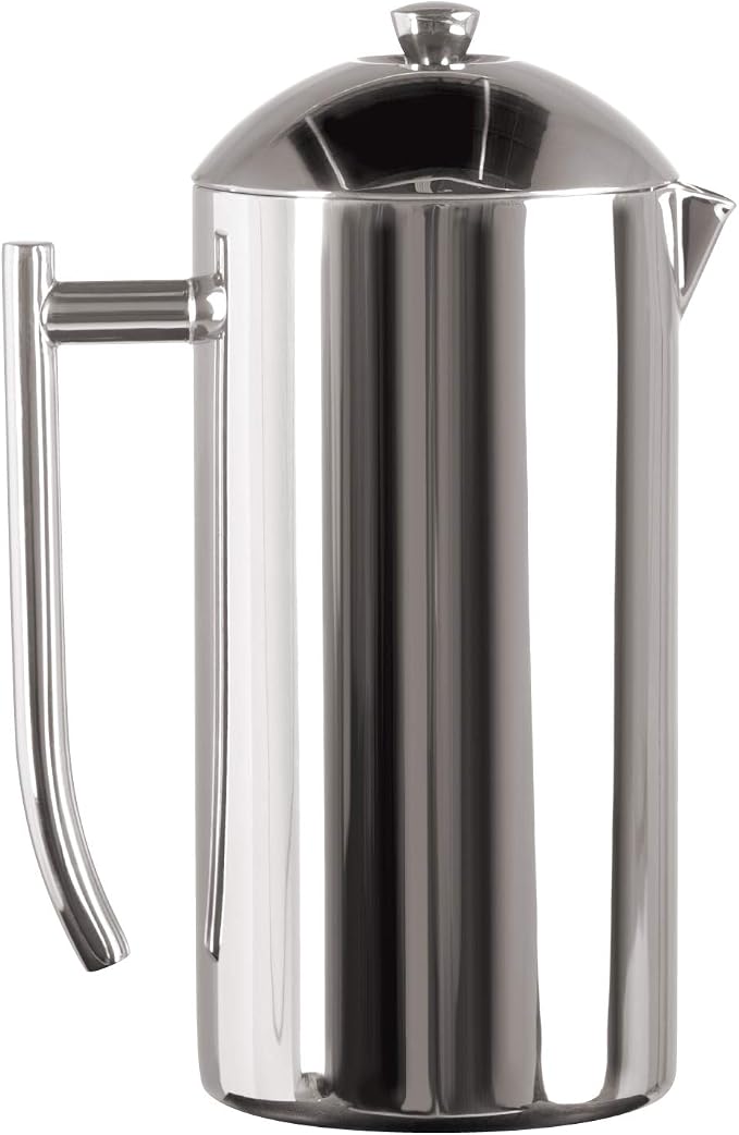 Frieling Double-Walled Stainless Steel French Press Coffee Maker - 44 oz, Polished, Extra Large Stainless Steel Coffee Press for Commercial Use - Camping Coffee Makers & Tea Press