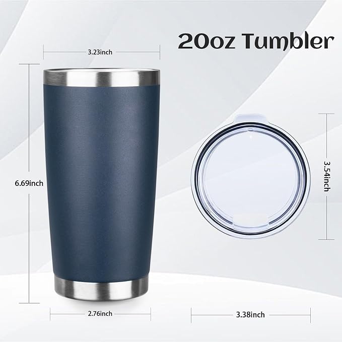 StarSpeed 20oz Stainless Steel Travel Coffee Tumbler,Navy Blue | Travel Coffee Mug,Spill-proof Lid,Double Wall,BPA-free Travel Cups,Insulated Cup Fits Car Cupholders
