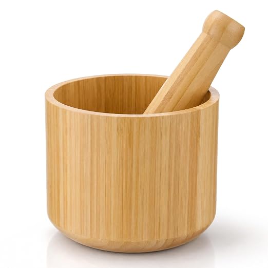 Thenshop Extra Large Wood Mortar and Pestle 7.87", Natural Wood Spice Grinder for Herbs, Garlic, Pepper, Walnut Spices, Kitchen Essentials Usage, Housewarming Gift