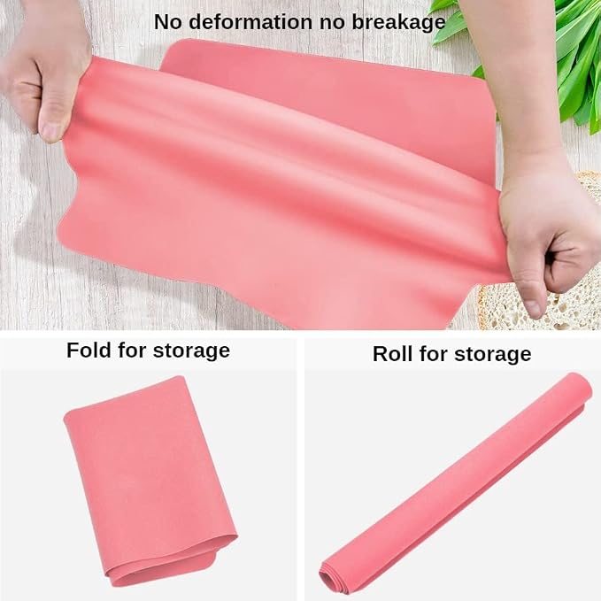 Extra Large Silicone Mats for Kitchen Counter, 27.6'' x15.7'' Silicone Placemats for Kids, Nonstick Silicone Mat for Baking Crafts, Nonskid Heat Resistant Mat Pink Kids Placemats for Table, Pink