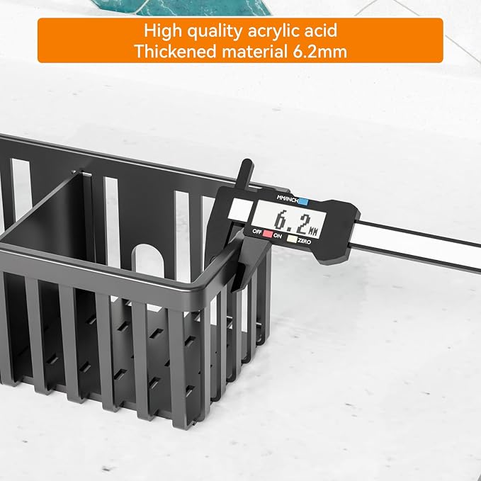 Black In Sink Sponge Holder for Kitchen Sink Organizer,3-In-1 In Sink Caddy with Suction Cups,Plastic Scrub Brush and Sink Ccrub Holder,New Home Must Haves Sponge Caddy,Dish Soap Rack,Dispenser
