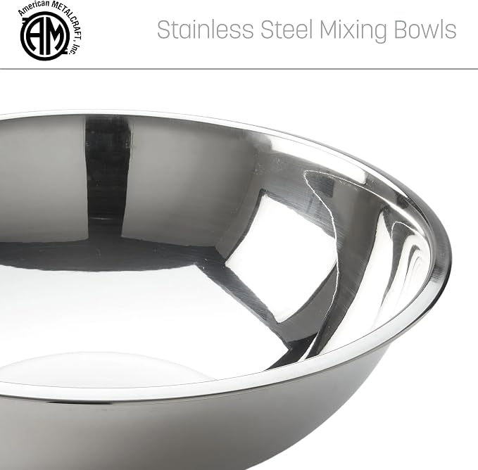 American METALCRAFT, Inc. SSB1600 Mixing Bowl, Stainless Steel, 16 Quarts, 17-1/2' Dia.